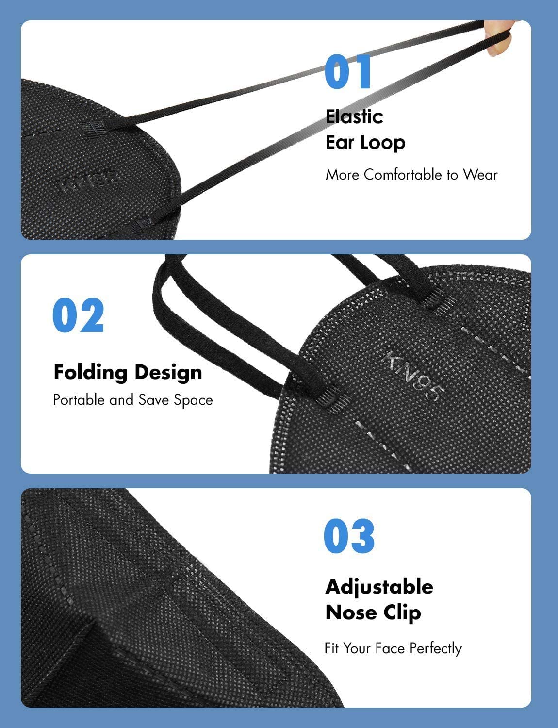 S&J 5 Layers Wholesales KN95 Disposable Respirator Face Dust Mask Indoor Personal Protection KN95 Mask Disposable Earloops
