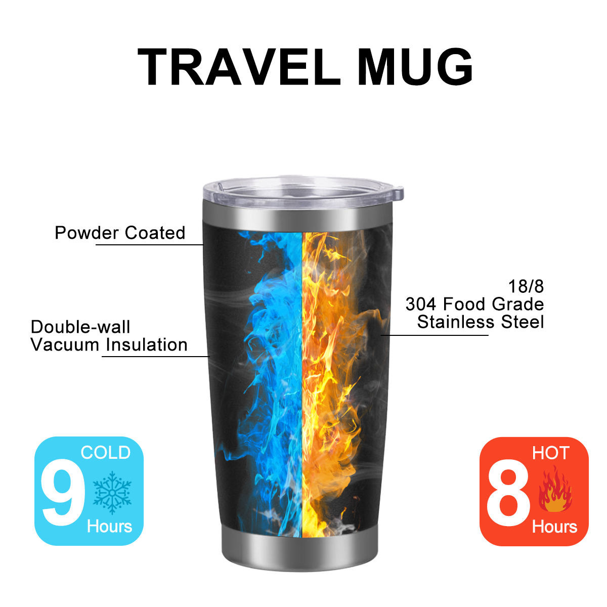 Wholesale 20oz Double Wall Vacuum Insulated Tumbler Stainless Steel Car Travel Coffee Mugs With Lids