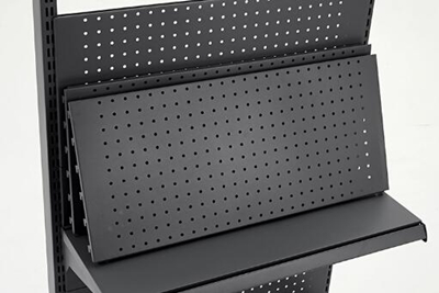 Quick Access Black Pegboard Grocery Store Display Racks Four Levels 