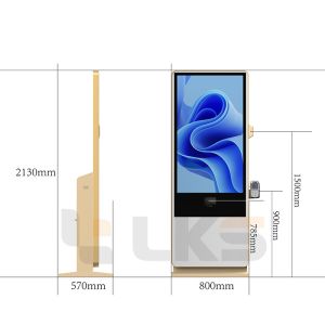 China 32 43 55 65 75 Inch 2K 4K Indoor Floor Standing LCD Touch Screen Kiosk Advertising Digital Signage With Printer And POS on sale