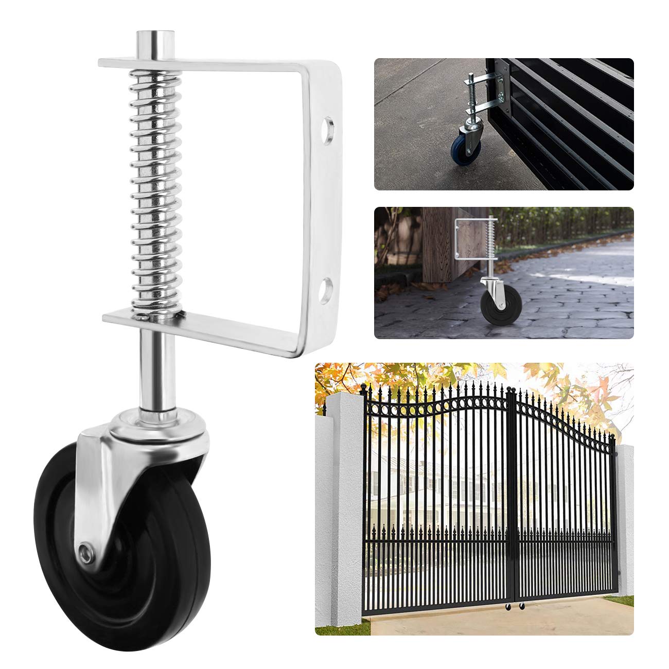 Galvanized Carbon Steel 4 Inch Hard Rubber Swivel Gate Caster for Industrial Needs