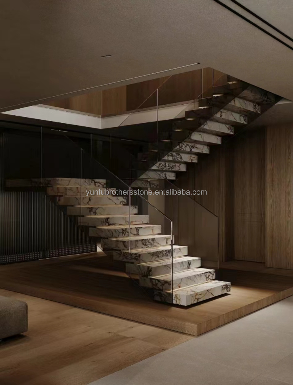 Artificial Stone Stair Material Modern Design Luxury Indoor Non Slip Floor Tiles
