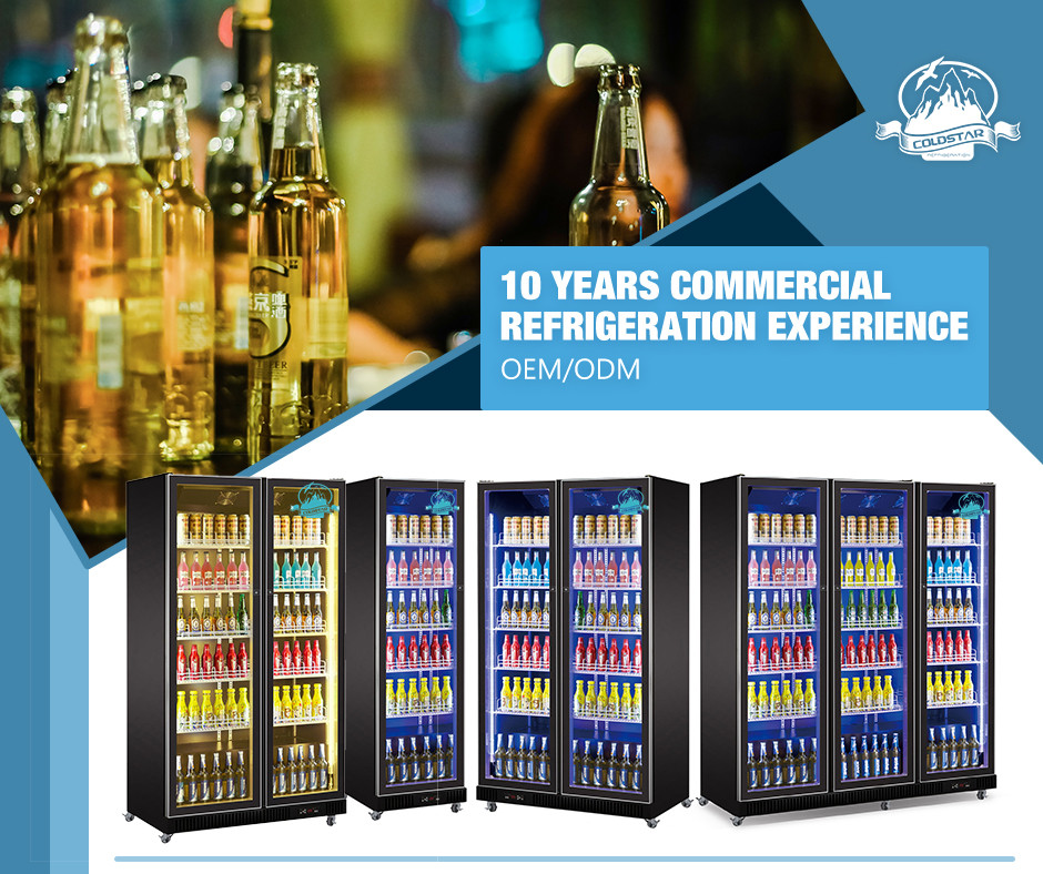 Glass Door Drinks Fridge Soft Drink Beer Refrigerated Display Coolers Upright Single Door Cooler