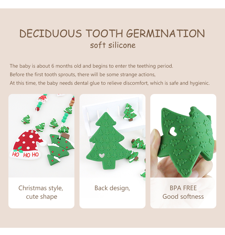 Mini Food Grade Christmas Silicone Beads For DIY Pacifier Chain Necklace