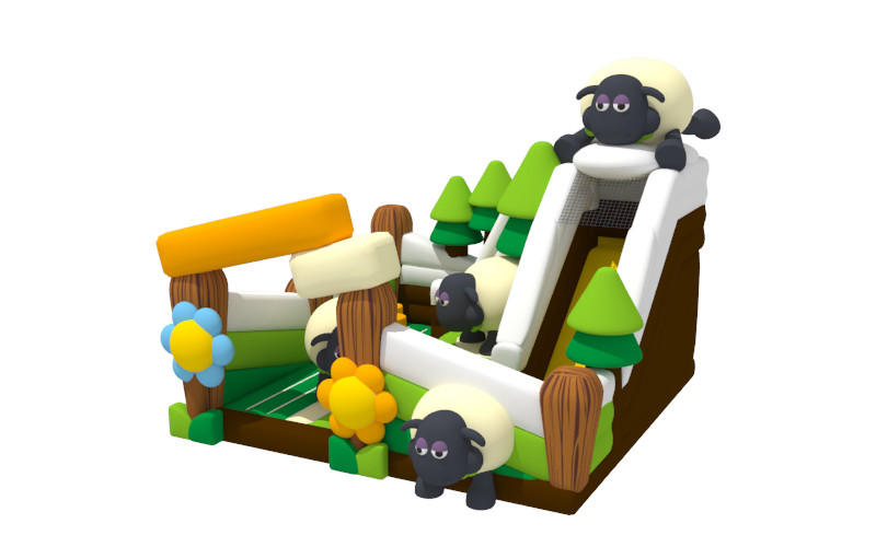 Children Inflatable Fun City Attractive Sheep Theme Inflatable Outside Amusing Playground