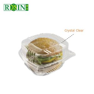 Disposable Hinged Round / Triangle Pie Cake Container Plastic Clamshell Pie
