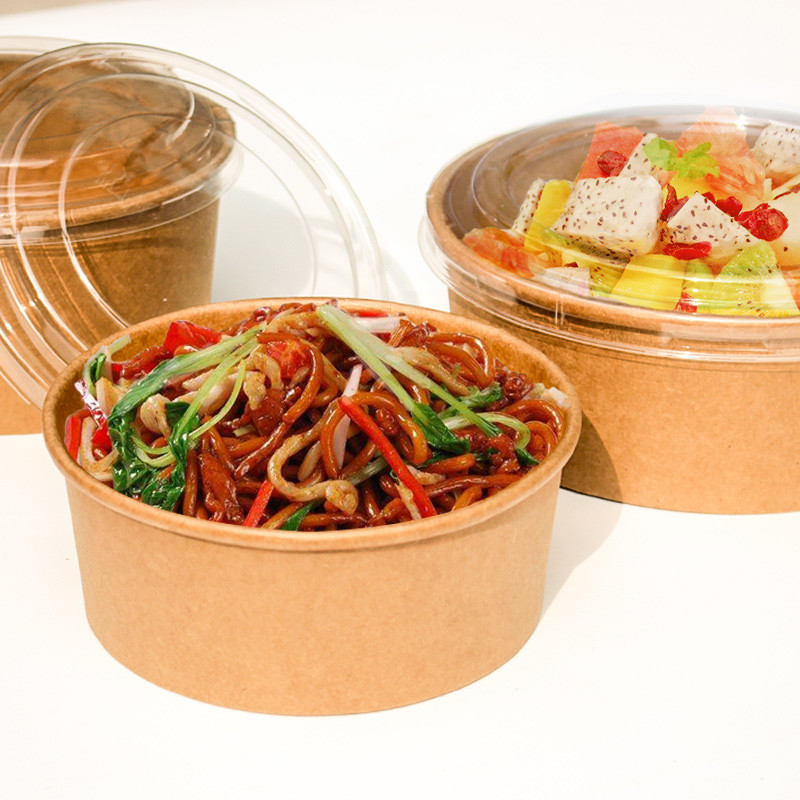 BPA Free Food Grade 16oz Disposable Paper Salad Bowl Restaurant Packaging Container