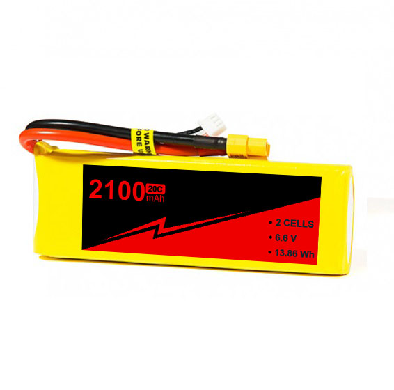 2100mAh 6.6v/6.4v 2S1P 20C FPV Lipo Battery For RC Drone Boat