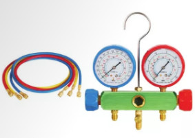 134A environmental protection Paper carton Gauge set with straight quick connector 2196 pipe pressure 600PSI-3000PSI