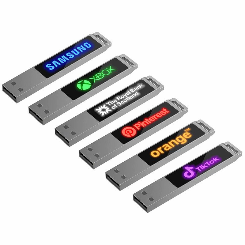 ROSH Fast Speed Crystal Usb Flash Drives 16GB 128GB With LED Light