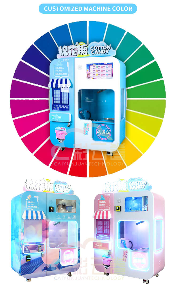 Indoor Outdoor Fairy Floss Vending Machine 320kg with 21.5 Inch Screen