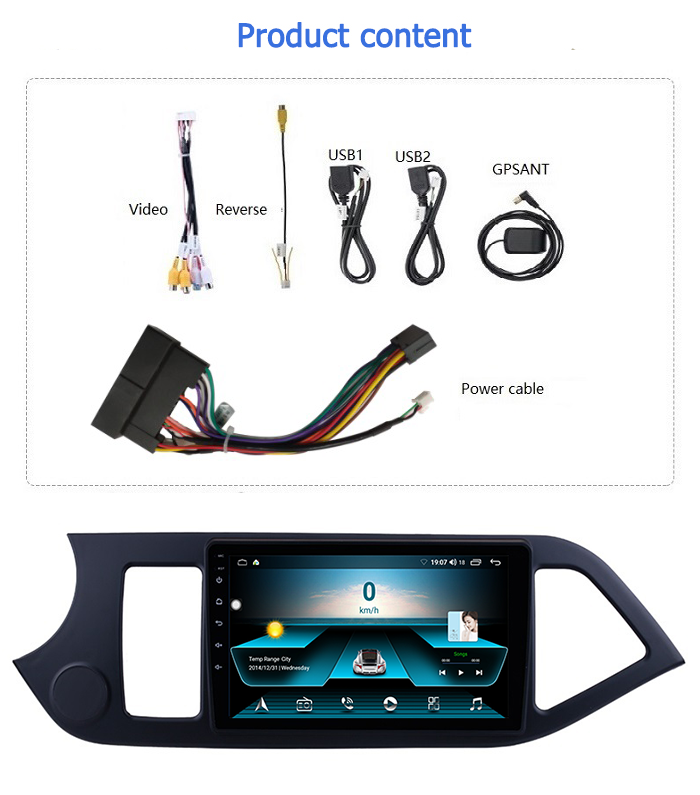 Kia Picanto Morning 2011-2014 Android 10 Car DVD Player 4+64 GB IPS Multimedia Video GPS Navigation