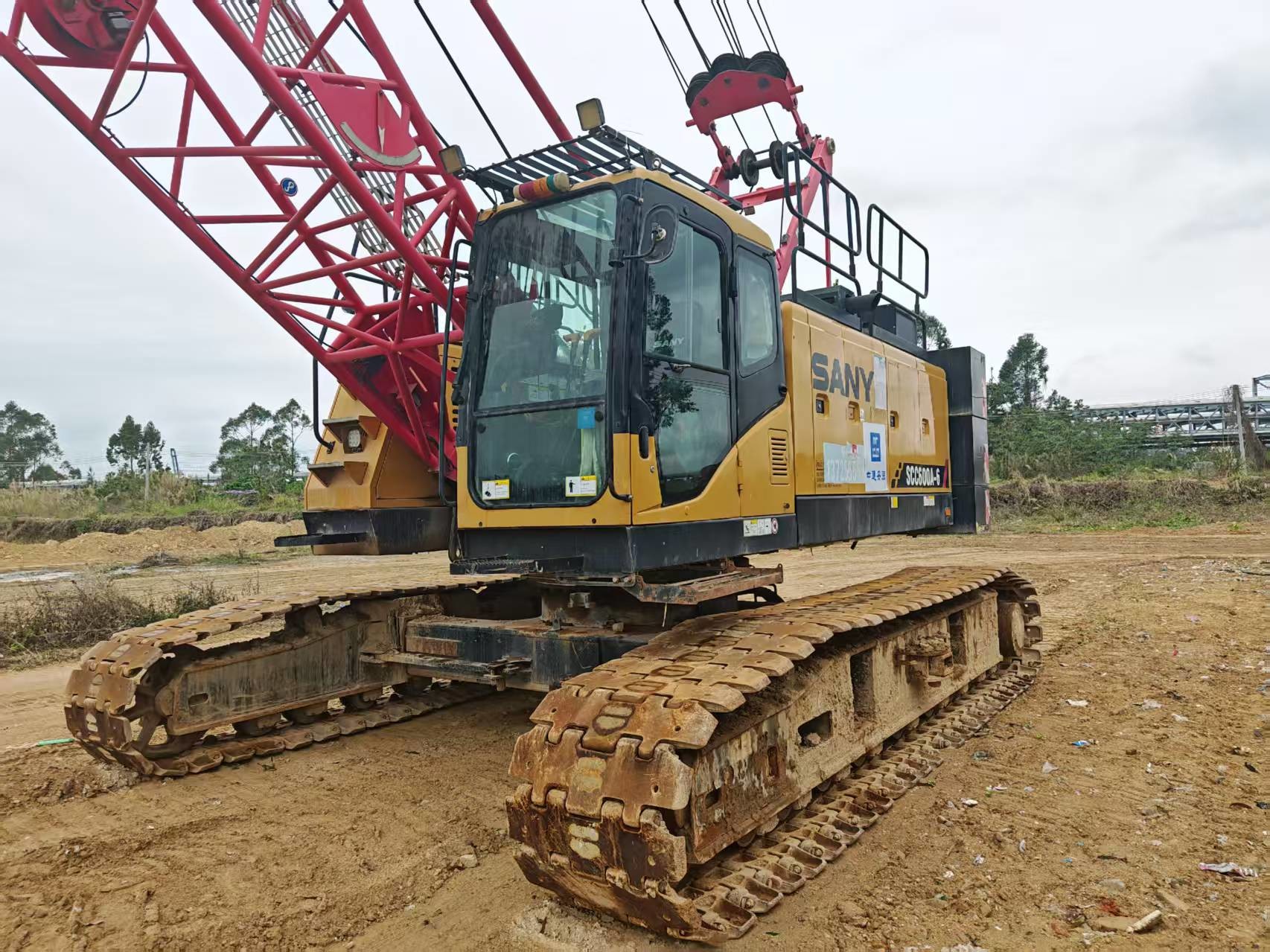 SCC600A-6 60 Ton Mobile Hydraulic Crawler Crane Heavy Lifting Equipment with 43m Maximum Lifting Height