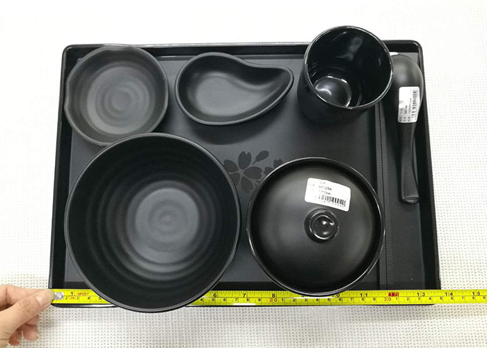 Imitation Porcelain Dinnerware Sets Japanese And Korea Series Tableware Black Melamine