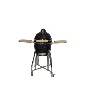 Ceramic 16 Inch Kamado Grill Charcoal Black Color 40cm With Cart And Side Tables