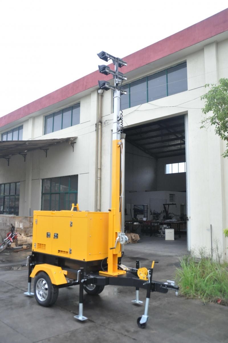 China Trailer Mobile Light Tower Generator , Inflatable Lighting Tower With 4kw To 10kw on sale