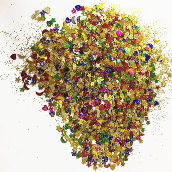 Person Christmas Eye Shadow Glitter Mixed Chunky Sequins PVC Moon Heart Pentacle