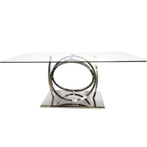  Polished Stainless Steel Dining Room Table With Glossy Finish Manufactures