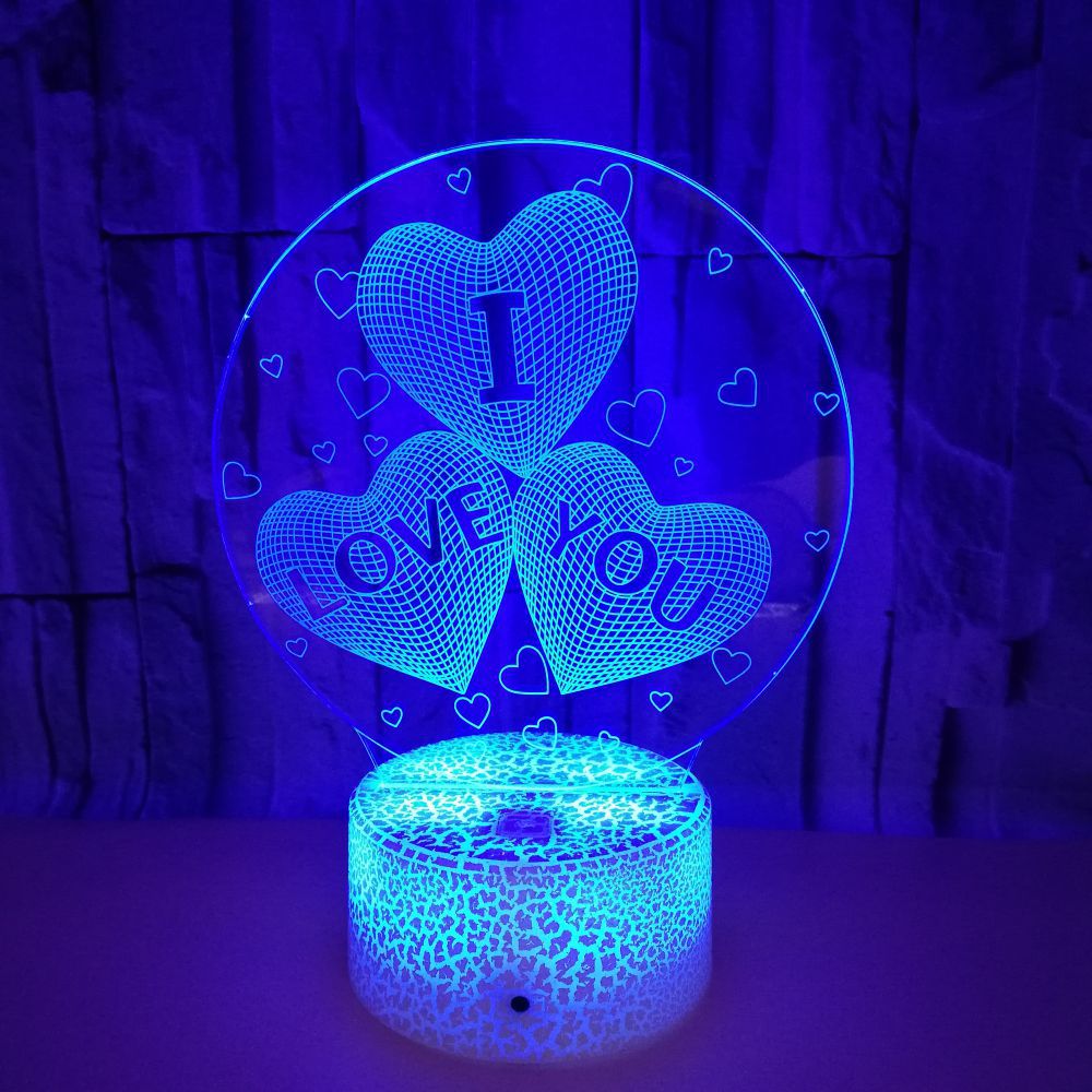 Valentine's Day gift I LOVE YOU Colorful 3D night Lights Acrylic Visual LED Gradient table lamp