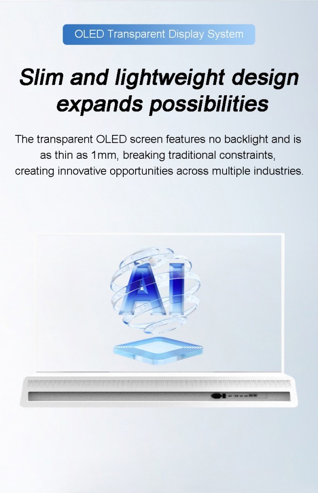 Ultra Thin Transparent OLED Display Monitor HD Clear See Through Digital Oled Panel