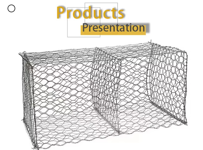 Galfan Wire Gabion Baskets For Preventing Of Rock Breaking 80*100mm