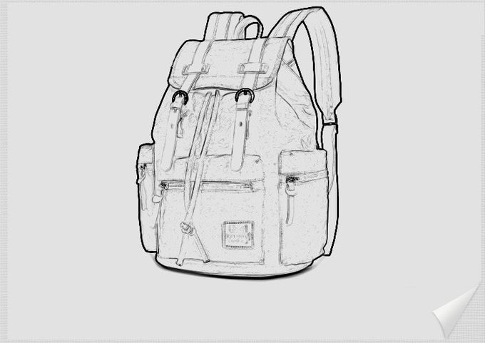 Large Travel Hiking Drawstring Canvas Leather Backpack Women'S Unisex