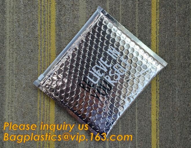 air mail metallic holographi rose gold bubble padded mailer / Zip lockkk bubble bag/ slider bubble bag,Holographic Factory