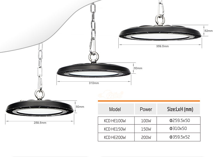 50000h Life Aluminum Heatsink 90W Industrial LED High Bay Light
