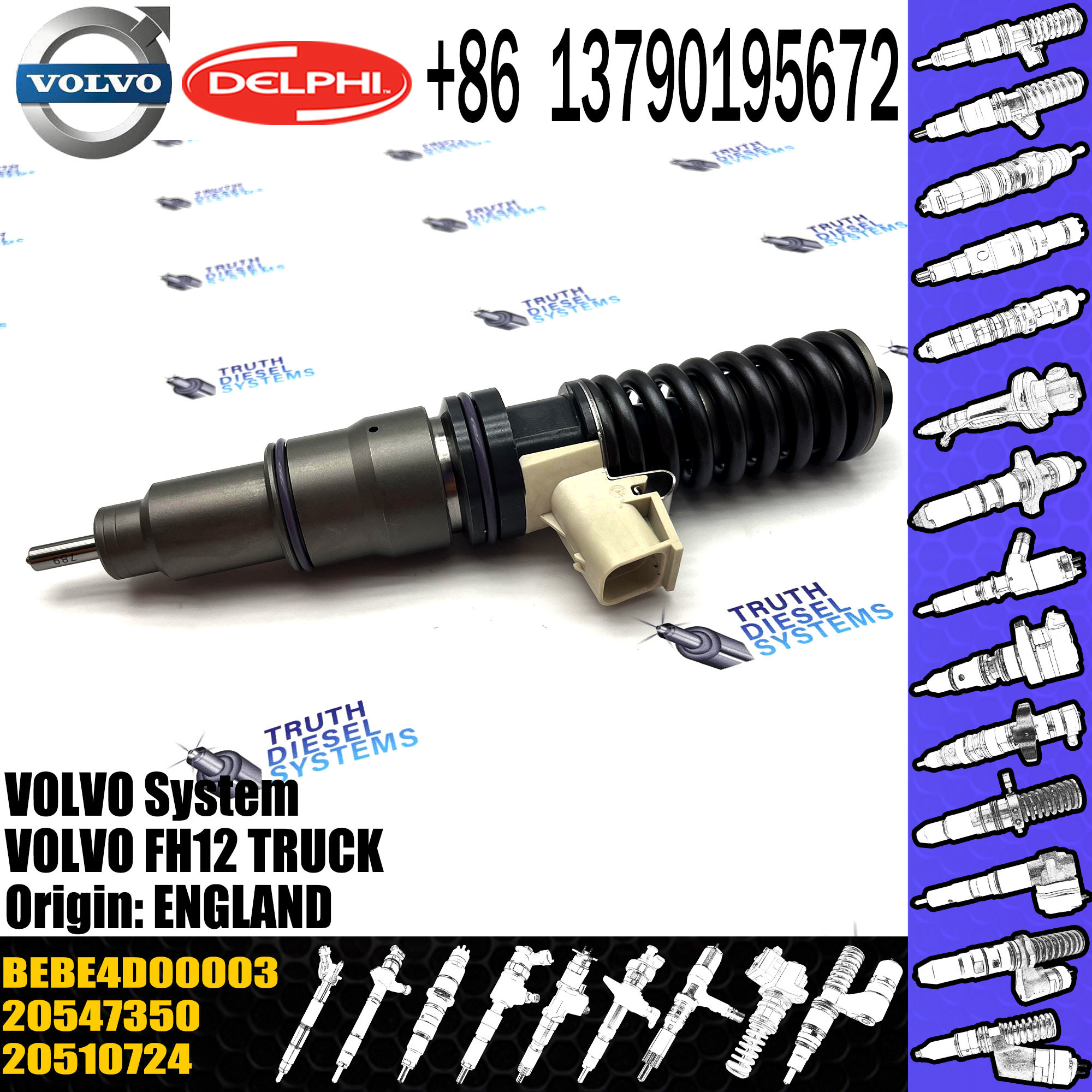 High Quality Diesel Fuel Injector 20547350 20510724 85000223 BEBE4D00003 For VOL FH12 TRUCK