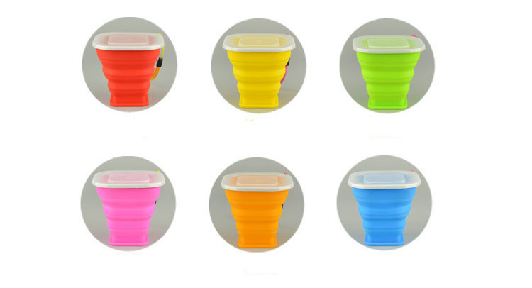 Stainless steel circle silicone folding expansion cup outdoor portable mouth 9*8*4.5cm