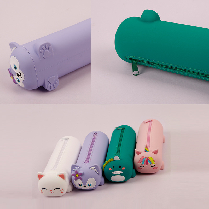 Pig Silicone Cartoon Pencil Box For Boys And Girls Stationery Case Pencil Pouch Makeup Bag School Supplies For Kids