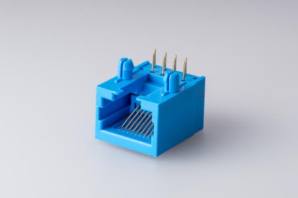 Color Bule Plastic 8P8C RJ45 Female Connector , Waterproof Rj45 Jack Single Port