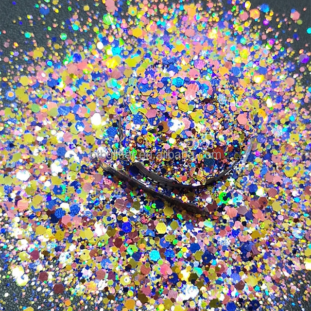 Excellent Nail Art Effect in Chunky Polyester Shifting Glitter for Mixed Chameleon Glitter