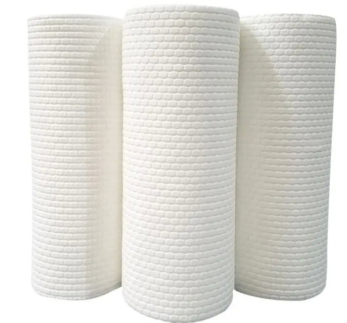 BSCI White Non Woven Cloths Spunlace 60gsm Embossed PP Material