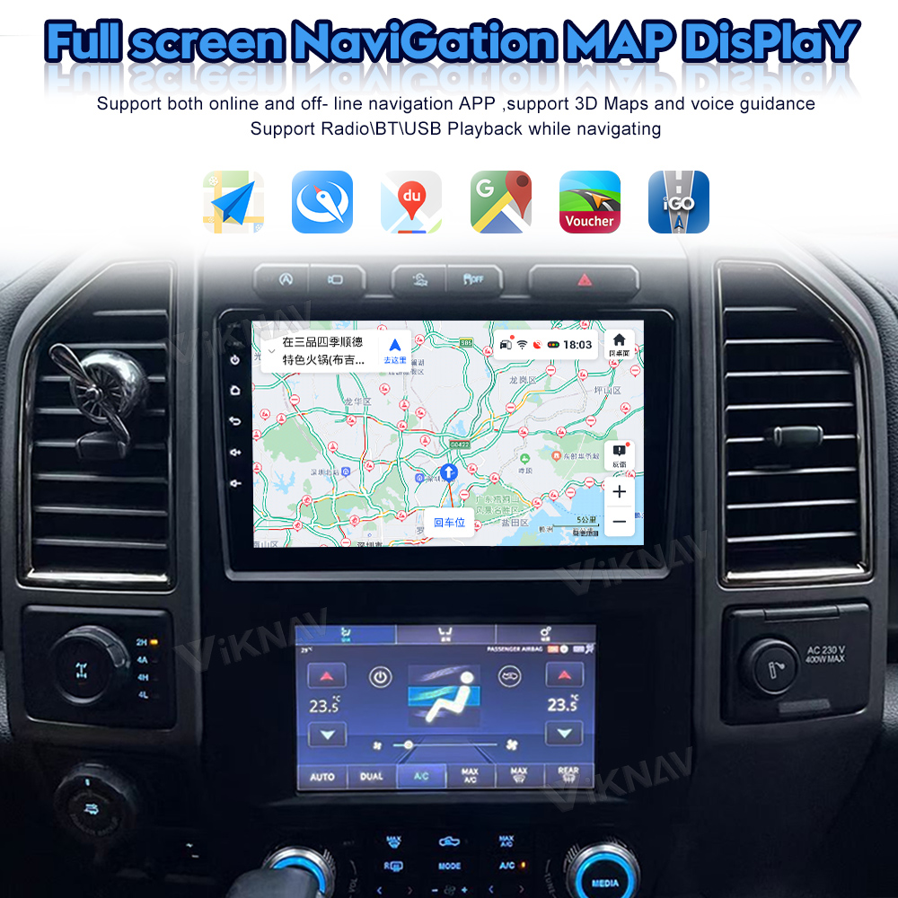 8 Core Ford F150 Android Car Radio With AC Screen Car Climate Control