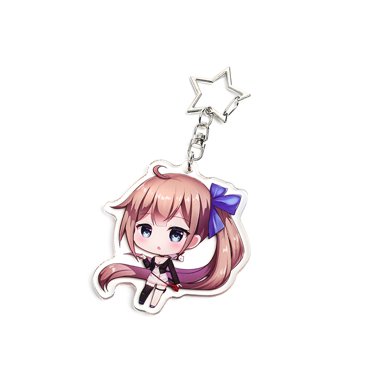Custom high quality cute single glitter epoxy plastic acrylic keychain resin charm for phone pendant