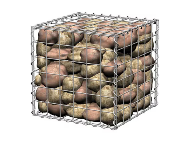 Pvc Coated 1m X 1m X 1m Welded Gabion Box High Stability Steel Wire Mesh