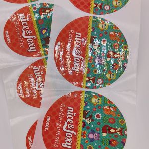 CMYK Custom Glossy Label Stickers Circular Printed Self Adhesive Labels