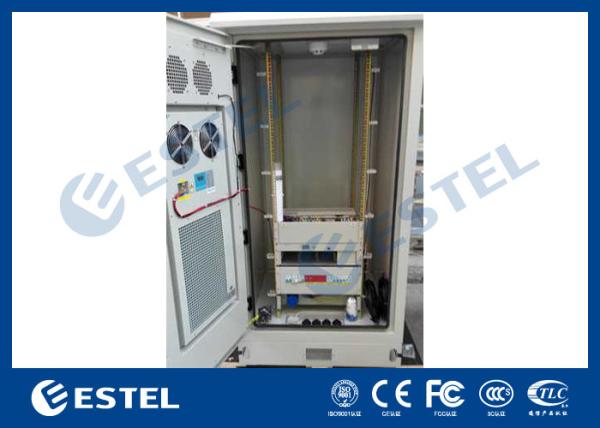 Metal Outdoor Telecom Cabinet , Network Enclosure Cabinet With Heat Exchanger /