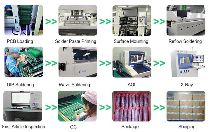 High Frequency Multilayer PCB Assembly 6OZ FR4 SMT DIP HASL Pb Free