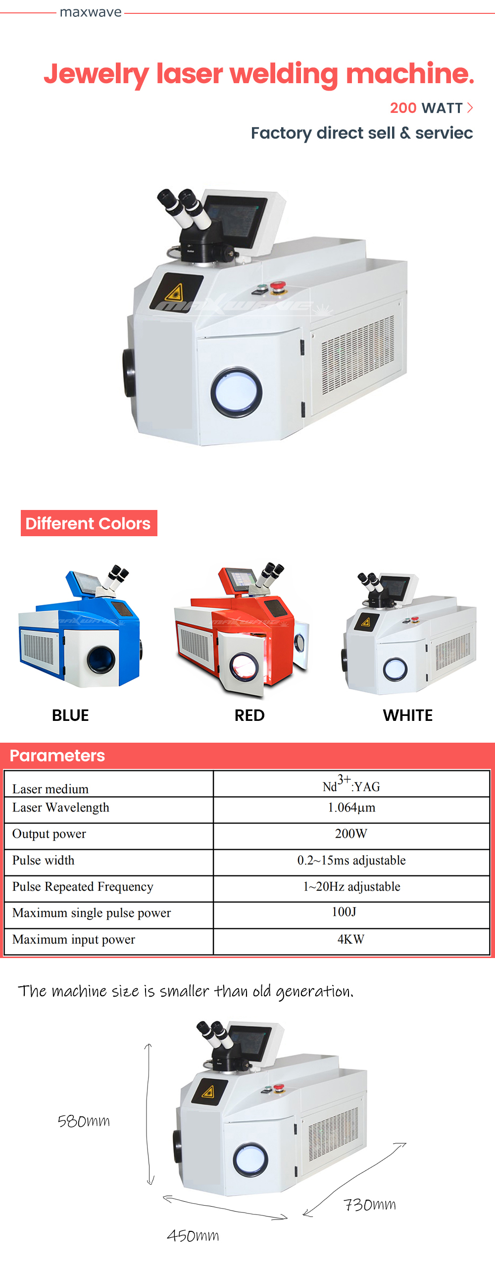 Professional Mini Handheld Silver Gold Copper Jewelry Laser Welding Machine