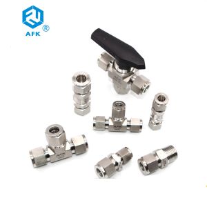 2 Way Ss Control Ball Valve 3000PSI 1/4 With NPT Connector 6mm