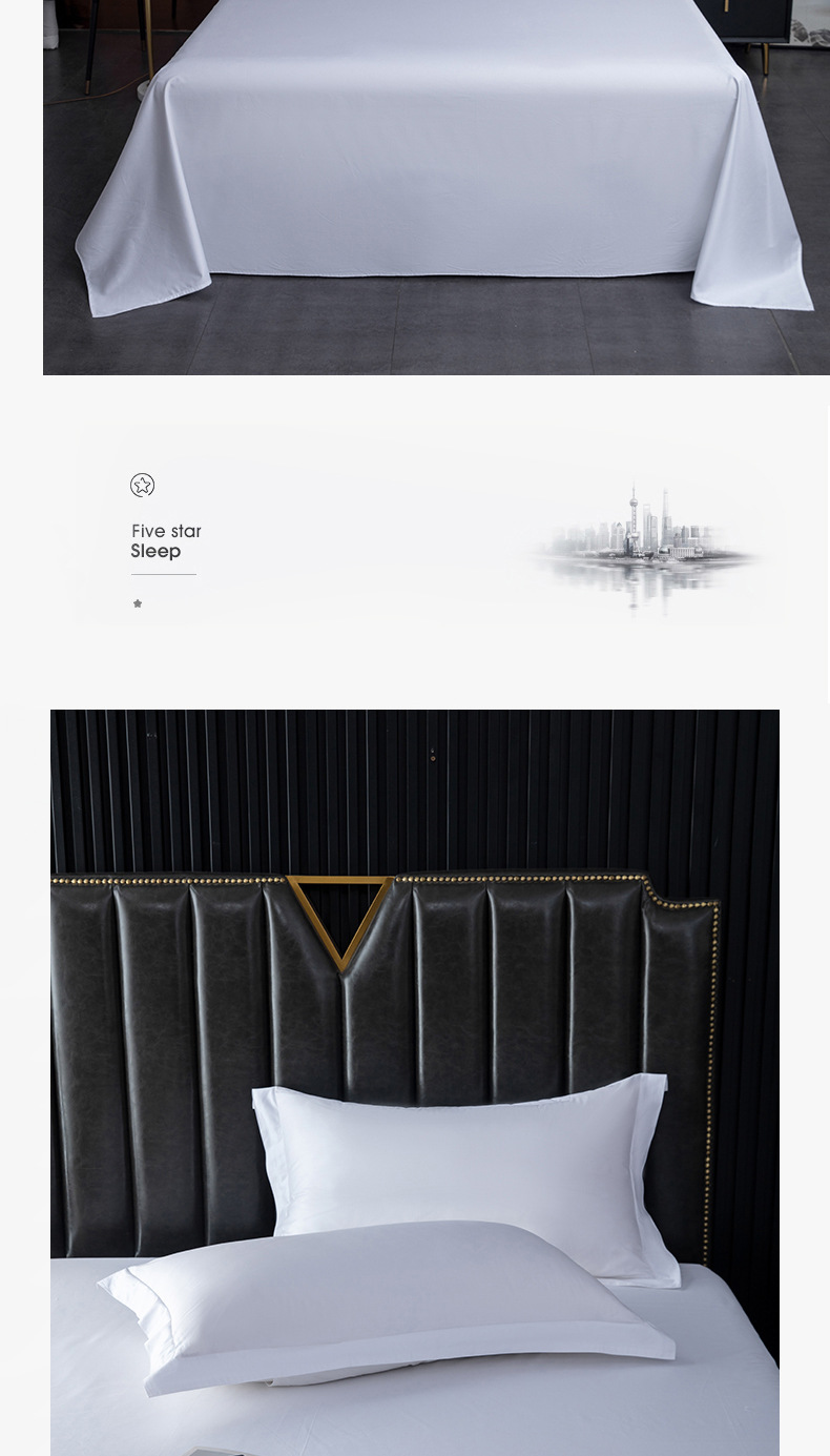 80 Fabric Count Cotton Hotel Bed Sheet Set for Customized Bedsheets in White Color