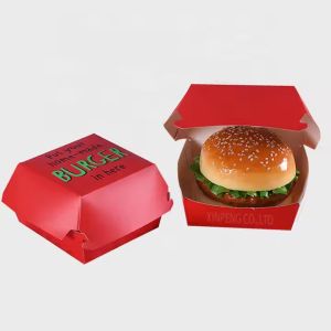 Recyclable Biodegradable Clamshell Burger Boxes Eco-Friendly Bagasse Fast Food