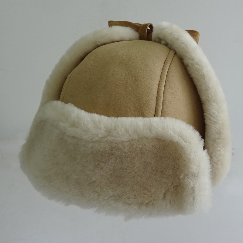 The queen of quality warm sheepskin trapper korean winter hat