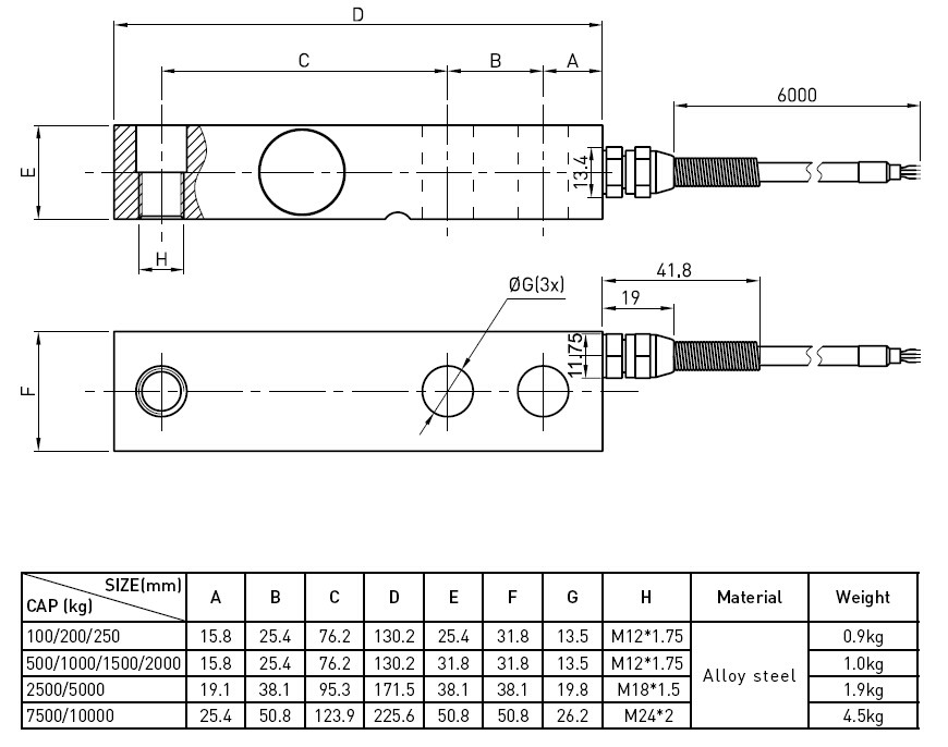 Hopper Truck Scale Load Cells , Double Ended Shear Beam Load Cell 100kg 500kg 500kg