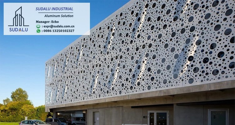 SUDALU OEM Aluminum Facade Cladding Panel Perforated Laser Cutting Panel Manufacturer from Foshan