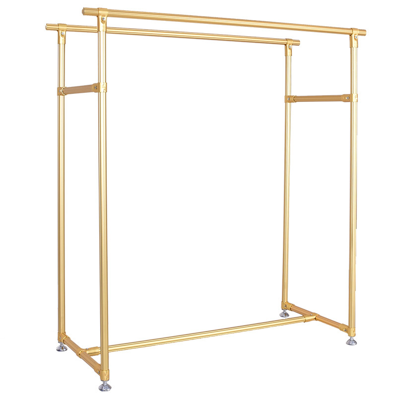 Decoration Metal Cloth Display Rack For Shop / Store Gold Color