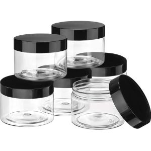 Plastic Pot Jars Round Clear Leak Proof Plastic Container Jars with Lid for