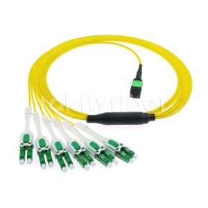 12F MPO to 6 LC APC Duplex Uniboot Fiber Optic Patchcord Singlemode for Data
